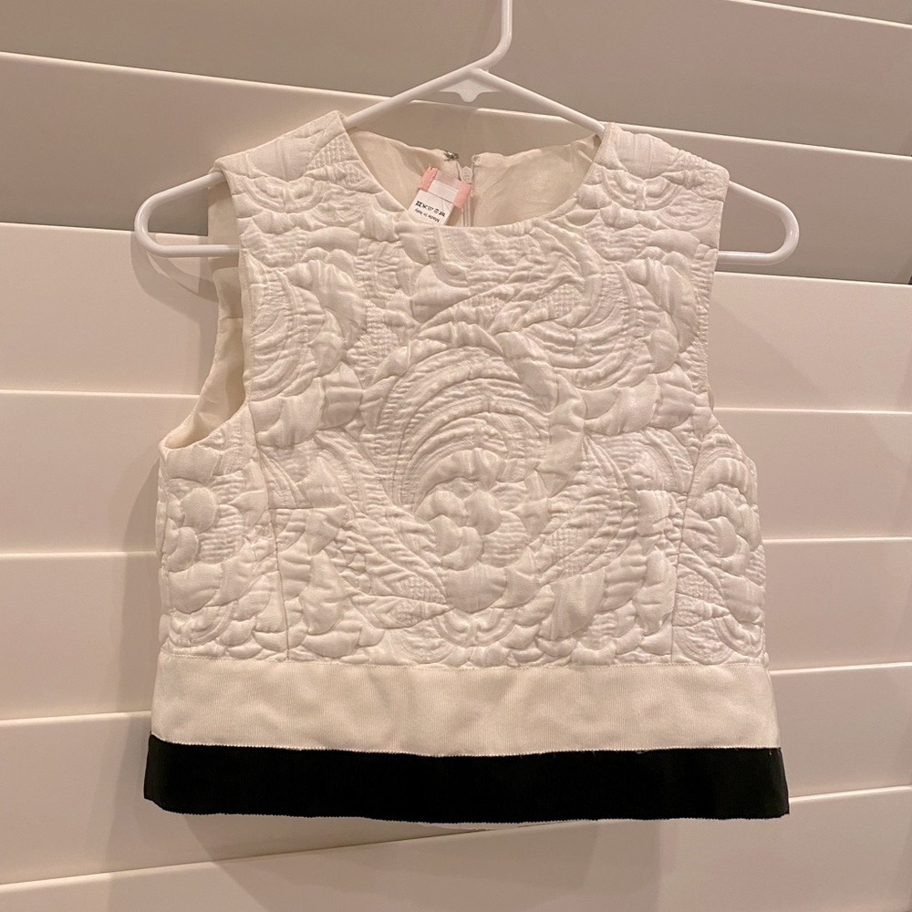 Giambattista Cropped Top - Cream and Black